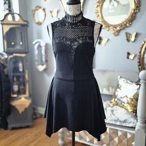 Privy Black Whimsigoth Goth Lace Skort Small